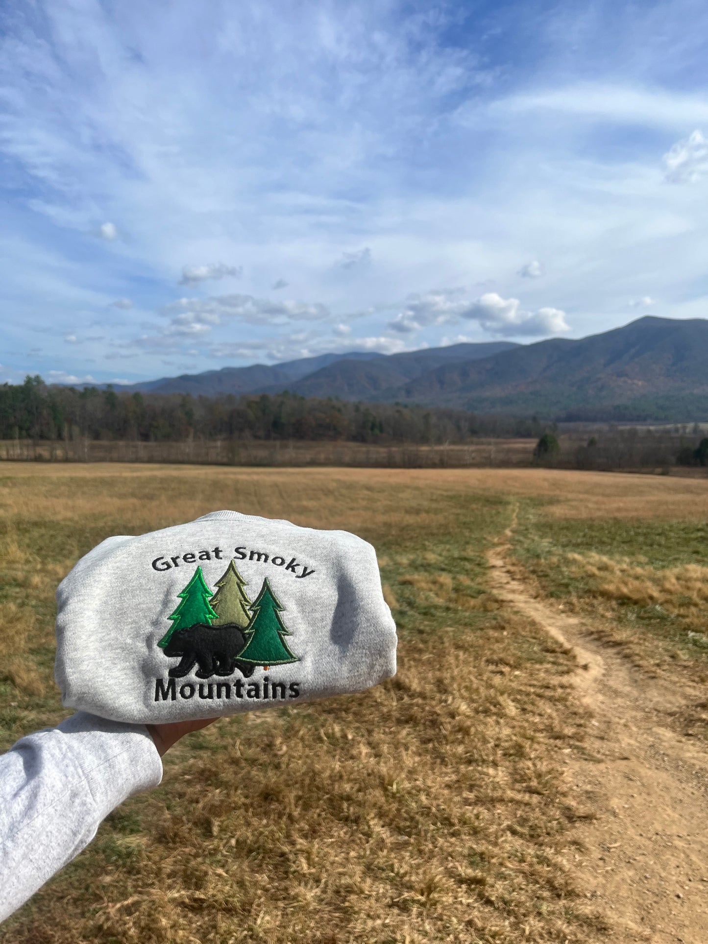 Great Smoky Mountains Appliqué Long Sleeve Bubble Romper