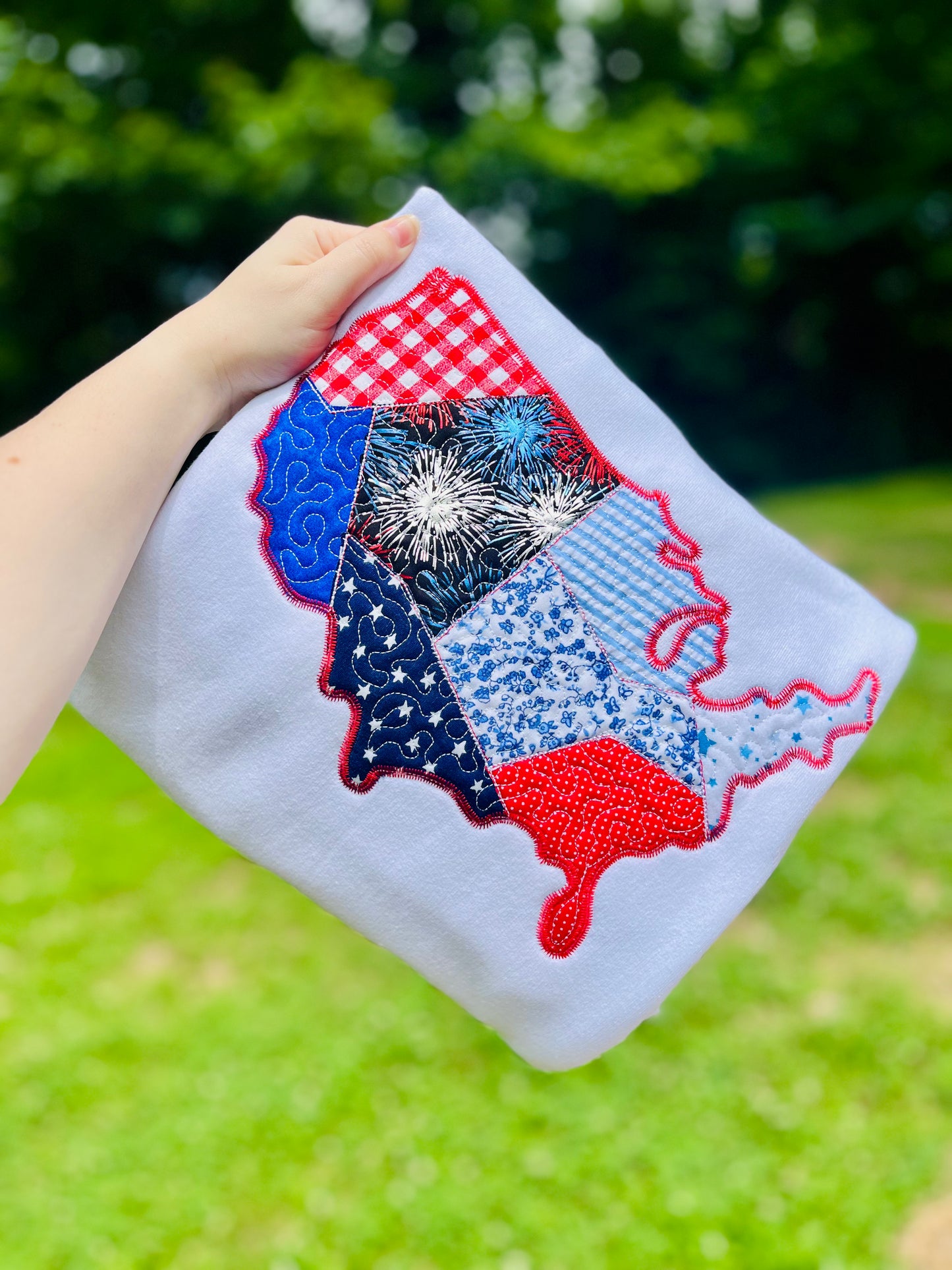 USA Quilted Applique Sweatshirt