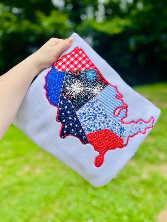 USA Quilted Applique Sweatshirt
