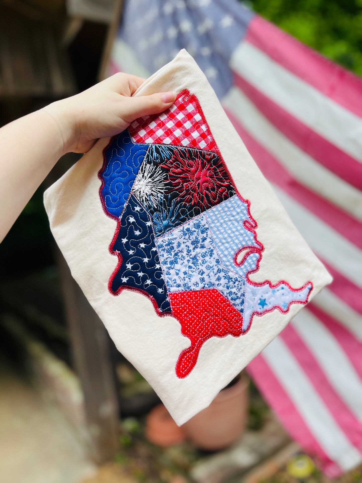 USA Quilted Applique Sweatshirt