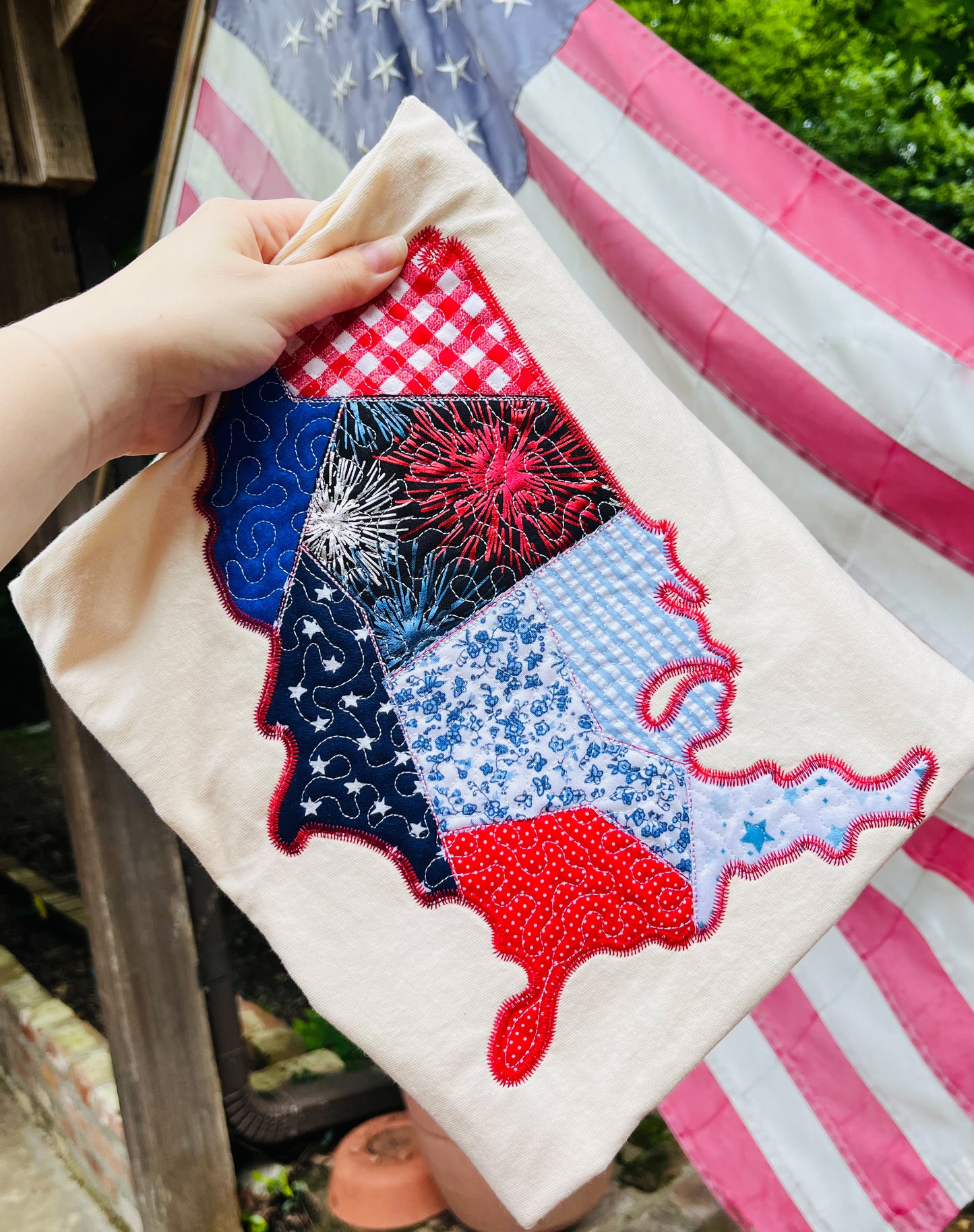 USA Quilted Applique Sweatshirt