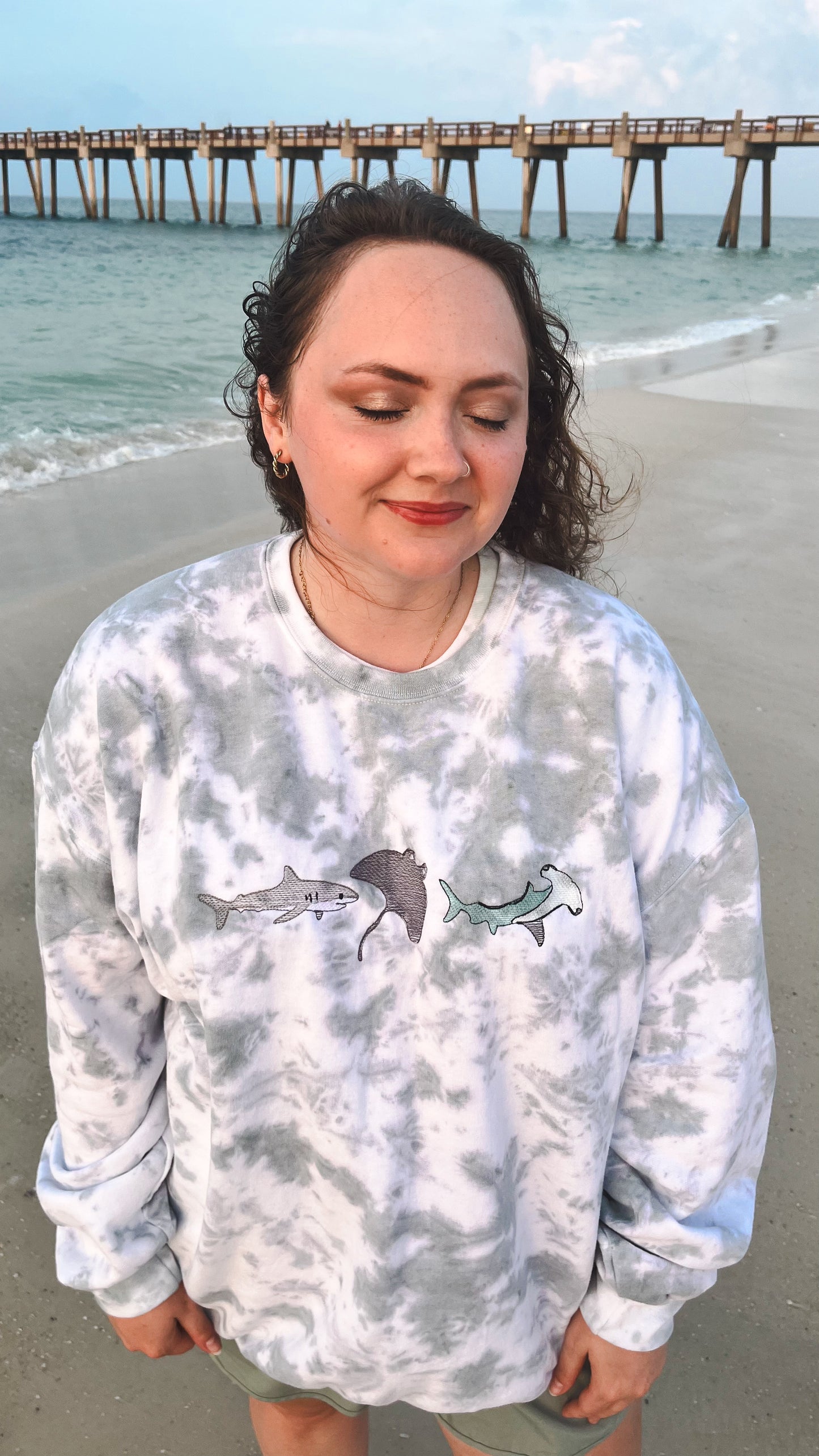 Shark Trio Tie Dye Sweatshirt