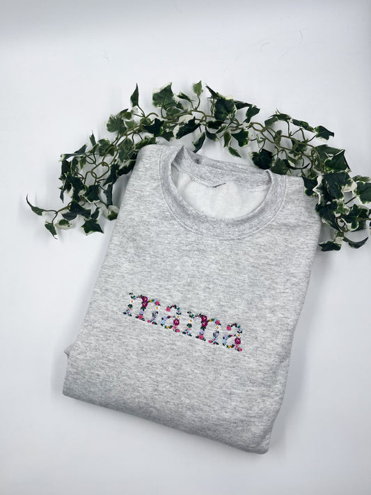 Mama floral embroidered sweatshirt